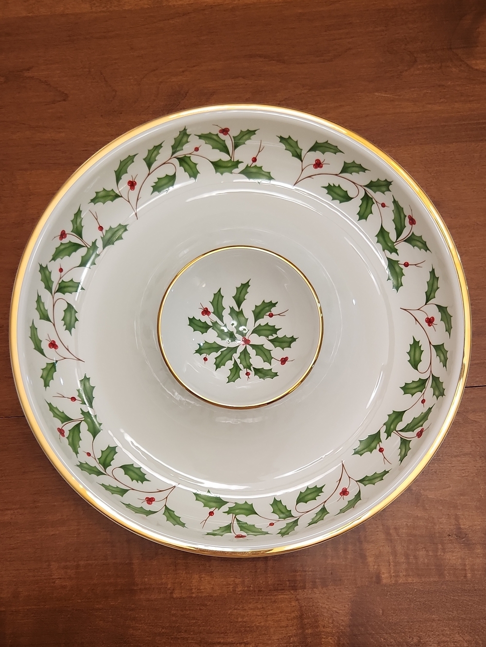 Vintage Lenox Holiday Chip & Dip For Christmas Entertaining
